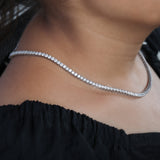 12.50 TCW Round Cut Lab Grown Diamond Tennis Layering Necklace