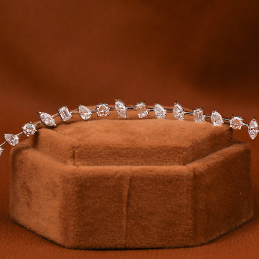 Multiple Shapes Lab Grown Diamond Tennis Bracelet