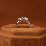 Asscher & Emerald Cut Lab Grown Diamond Toi et Moi Engagement Ring