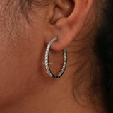 Round Cut Lab Grown Diamond Hoops Earrings