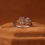 Asscher & Emerald Cut Lab Grown Diamond Toi et Moi Engagement Ring