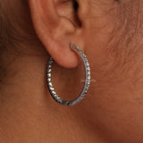 Round Cut Lab Grown Diamond Hoops Earrings