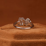 Asscher & Emerald Cut Lab Grown Diamond Toi et Moi Engagement Ring