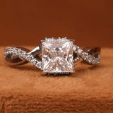 Princess Cut Lab Grown Diamond Split Shank Engagement Ring