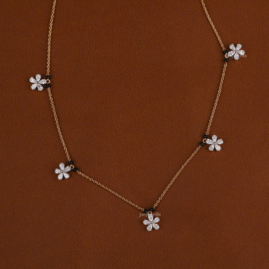 Pear Cut Lab Grown Diamond Flower Minimalist Necklace