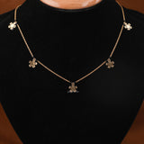 Pear Cut Lab Grown Diamond Flower Minimalist Necklace