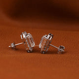 Emerald Cut Lab Grown Diamond Halo Stud Earrings