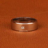 Princess Cut Lab Grown Diamond Bezel Solitaire Men's Ring