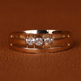 Round Cut Lab Grown Diamond Channel Men's Wedding Band