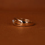 Round Cut Lab Grown Diamond Channel Men's Wedding Band