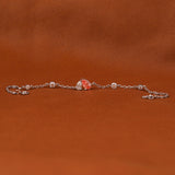 Pink & White Pear Cut Lab Grown Diamond Two Stone Bracelet