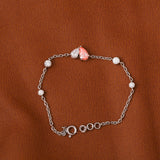 Pink & White Pear Cut Lab Grown Diamond Two Stone Bracelet