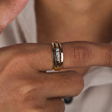 Round Cut Lab Grown Diamond Channel Men's Wedding Band