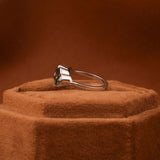 Green Radiant & Heart Cut Lab Grown Diamond Bezel Two Stone Engagement Ring