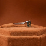 Green Radiant & Heart Cut Lab Grown Diamond Bezel Two Stone Engagement Ring