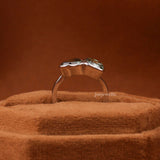 Green Radiant & Heart Cut Lab Grown Diamond Bezel Two Stone Engagement Ring