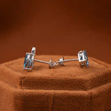 Blue Heart Shape Lab Grown Diamond Stud Earrings