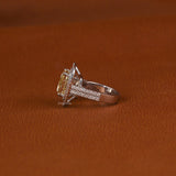 Yellow Cushion Cut Lab Grown Diamond Double Halo & Double Pave Engagement Ring