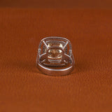 Yellow Cushion Cut Lab Grown Diamond Double Halo & Double Pave Engagement Ring