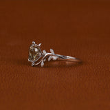 Yellow Heart Cut Lab Grown Diamond Leaf Twig Engagement Ring