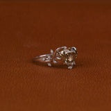 Yellow Heart Cut Lab Grown Diamond Leaf Twig Engagement Ring