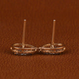 Pear Cut Lab Grown Diamond Halo Stud Earrings