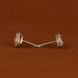 Pear Cut Lab Grown Diamond Halo Stud Earrings