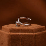 Green Round Cut Lab Grown Diamond Bypass Pave Engagement Ring