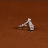 Pear Cut Lab Grown Diamond Double Bypass Engagement Ring