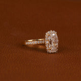 Radiant Cut Lab Grown Diamond Halo & Pave Engagement Ring