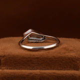 Coffin Cut Lab Grown Diamond Bezel Solitaire Engagement Ring