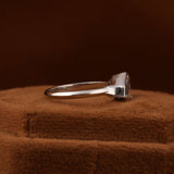 Coffin Cut Lab Grown Diamond Bezel Solitaire Engagement Ring