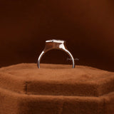 Coffin Cut Lab Grown Diamond Bezel Solitaire Engagement Ring