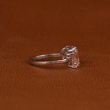 Pink Asscher & Emerald Cut Lab Grown Diamond Two Stone Engagement Ring