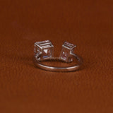 Pink Asscher & Emerald Cut Lab Grown Diamond Two Stone Engagement Ring