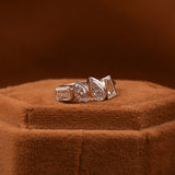 Multi Cuts Lab Grown Diamond Bezel Half Eternity Wedding Band