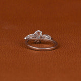 Pink Oval Cut Lab Grown Diamond Three Stone Engagement Ring