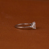 Pink Oval Cut Lab Grown Diamond Three Stone Engagement Ring