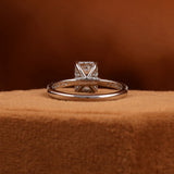 Emerald Cut Lab Grown Diamond Hidden Halo & Pave Engagement Ring