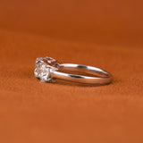Round Cut Lab Grown Diamond Three Stone Engagement Ring