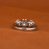 Round Cut Lab Grown Diamond Three Stone Engagement Ring