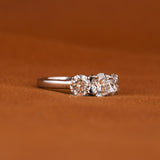 Round Cut Lab Grown Diamond Three Stone Engagement Ring
