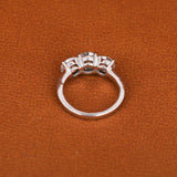 Round Cut Lab Grown Diamond Three Stone Engagement Ring