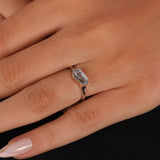 Coffin Cut Lab Grown Diamond Bezel Solitaire Engagement Ring