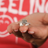 Pink Cushion & Trillion Cut Lab Grown Diamond Bypass Toi et Moi Engagement Ring