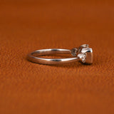 East West Emerald Cut Lab Grown Diamond Three Stone Engagement Ring