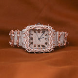 Customized Two-tone Rose & White Round Cut Moissanite Diamond Watch