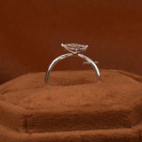 Kite Cut Lab Grown Diamond V Shape Solitaire Engagement Ring