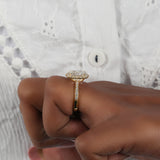 Radiant Cut Lab Grown Diamond Halo & Pave Engagement Ring