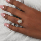 Radiant Cut Lab Grown Diamond Halo & Pave Engagement Ring